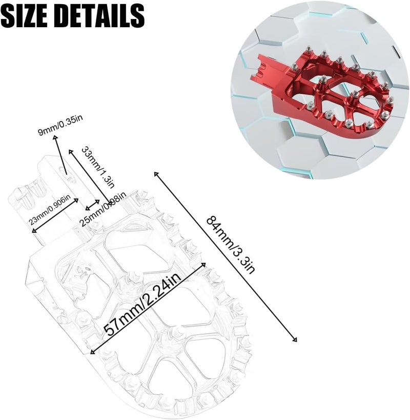 Adsspro Motorcycle CNC Aluminum Foot Pegs Foot Pedals Rests Footpegs For CT200U CT200U-EX BT200X CT100U Mega Moto Trail 100cc 212cc 196cc mini bikes Dirt Pit Bike (Red) - Image 2